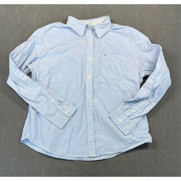 Classic Oxford Button Down Shirt Tommy Hilfiger Men‎ XL Blue Long Sleeve Preppy - Picture 1 of 8